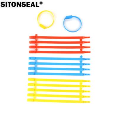 China Indicative Disposable Plastic Hot Stamping Plastic Seal Fixed Length 206mm Seal for sale