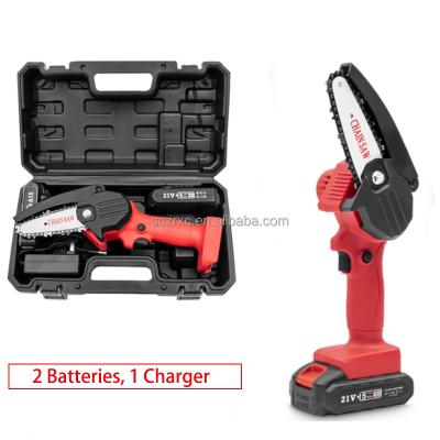 China Mini Chainsaw Chain Saw Cordless 4 Inch 21V Lithium Anti-Skid Tools Garden Chainsaw for sale