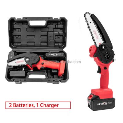 China Mini Chainsaw Chain Saw Cordless 6 Inch 21V Lithium Anti-Skid Tools Garden Chainsaw for sale