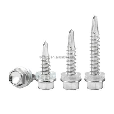 China HEX SS304 Hex Self Drilling Screws With EPDM Gasket Hex Gasket Self Drilling Head Screws With Plastic Gasket for sale