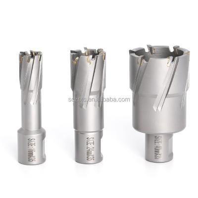 China Metal Drilling 12~28mm Cemented Carbide Steel Core Drill Bits HSS Annular Cutter CTT For Metal Drilling for sale