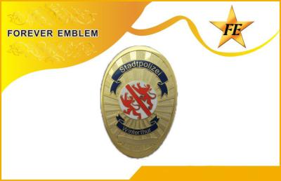 China Memorial Prize Bronze / Copper Zinc Alloy Police Metal Badge With Custom Finish for sale