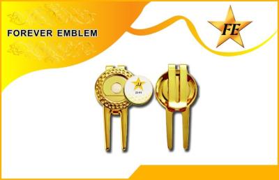 China Gold Plating Golf Divot Tool With Custom Logo For Business Gift for sale