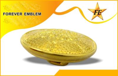 China Shiny Gold Plating Custom Metal Buttons , Brass Button For Jackets Or Clothes for sale