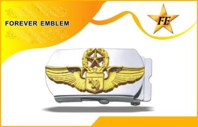 China Portable Metal Belt Buckles Nickel Gold Plating For Military Army for sale