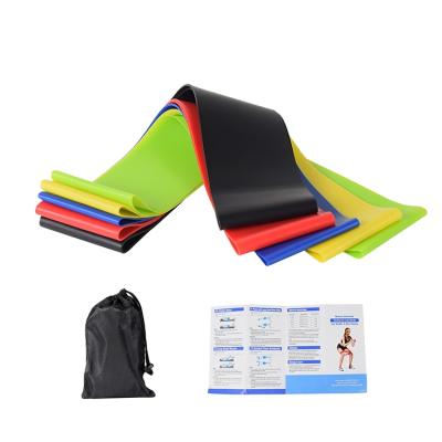 China US 5 Piece Latex Workout Fitness Gym Equipment Yoga Loop Natural Hip Strength Training Boat Sets Elastic Resistance Exercise Bands for sale