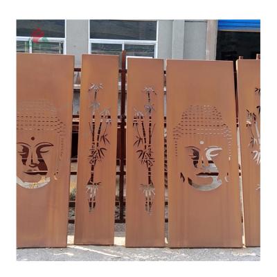 China Stocked Customizable Outdoor Corten Steel Fence / Garden Screen for sale