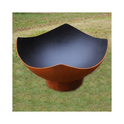 China Factory Stocked Customize Garden Around Fire Bowl Outdoor Wood Corten Steel Fire Pit for sale