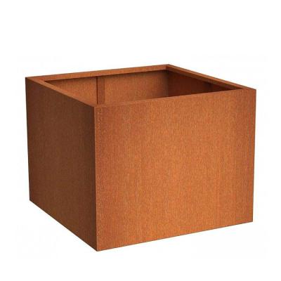 China Modern Factory Customize Corten Steel Corten Steel Corrosion Resistant Outdoor Garden And Flowerpot for sale