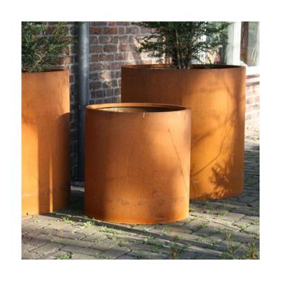 China Modern Garden Around Weather The Flower Pot Corten Steel Thickened Steel Planter Box for sale