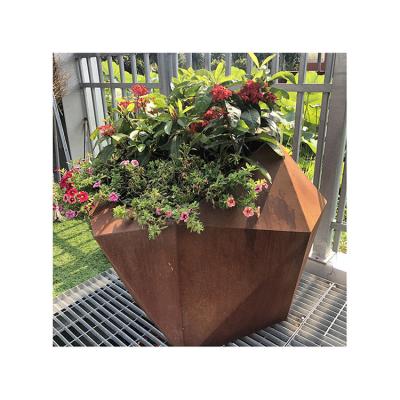 China Corten Steel Modern Creative Garden Customization Outdoor Flower Pot Large for sale