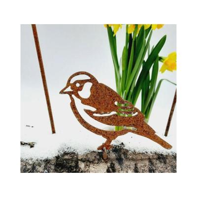 China Minimalist Customized Garden Art Craft Sculpture Corten Steel Bird Crafts for sale