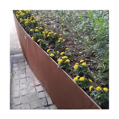 China Minimalist Factory Customize Corten Steel Lawn Edging Garden Bed Grass Border Rusty Garden Edging for sale