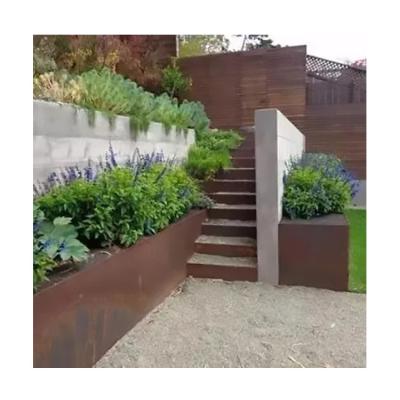 China Customized minimalist Corten steel corten steel rusty edge Corten steel garden lawn edging garden bed grass border bed for sale