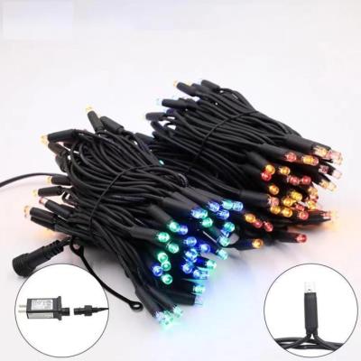 China 003 10m 100LED high quality outdoor waterproof rubber string light for sale