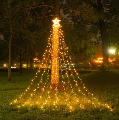 China 007 2020 New Fashion Star Christmas Garden LED Solar Outdoor Christmas Lights Outdoor String Lights With Star for sale