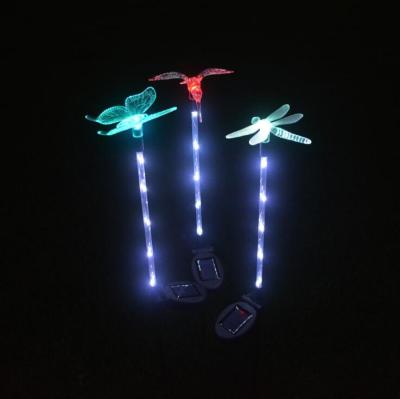 China 007 New Arrival LED Butterfly/Dragonfly/Bird Outdoor Waterproof Solar Powered Garden Lights for sale