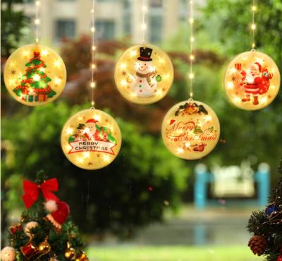 China 007 2022NEW Fashion USB Window Curtain Icicle Santa Claus Christmas Decoration LED Garland Lights for sale