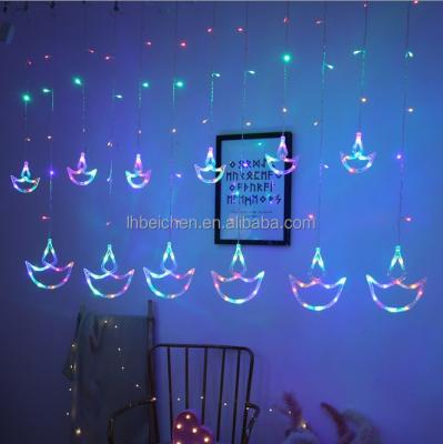 China New design black PVC indoor and outdoor light in lcicle curtain lights LED Ramadan light in curtain window for sale