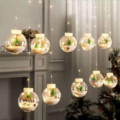 China 2021 New PVC Fashion Ramadan Eid Mubarak Decoration Wishing Ball Led Icicle Curtain Light for sale