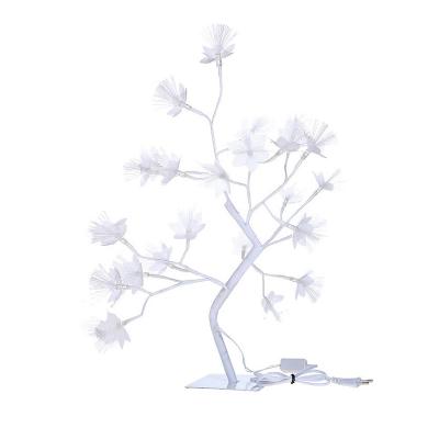 China Hot Selling 005 New Arrivals Plug In Desktop Fiber Optic Light Artificial Led Flower Trees for sale