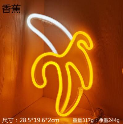 China Home Decoration USB/Battery Operated LED Banana Love Neon Lights HELLO Sign For Home/Hotel/Room/Party Decoration for sale