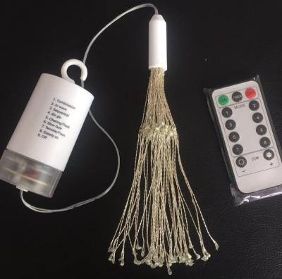 China 2020 Hot Selling AA PVC Battery Operated With Gold Silver Copper Wire Remote Fireworks String Light For Party/Home/Park Decoration for sale