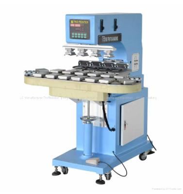 China Toys Conveyor Sealed Closed 4 Color Ink Cup Pad Pad Tampoprint Printing Machine for sale