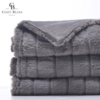 China Bliss Luxury Faux Fur Throw Anti-Static Cozy Blanket for Home Bed and Sofa for sale