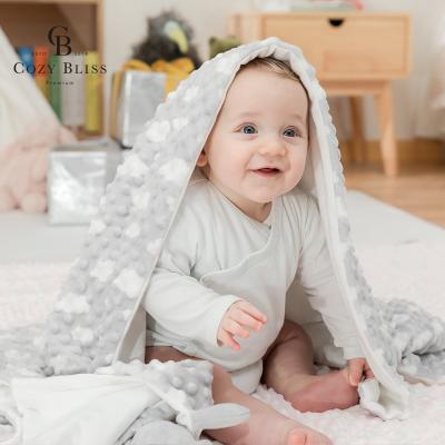 China Anti Dust Mite Bliss Muslin Bamboo Cotton Blanket Cozy For Baby Milestone Baby Blanket Dotted Blanket for sale