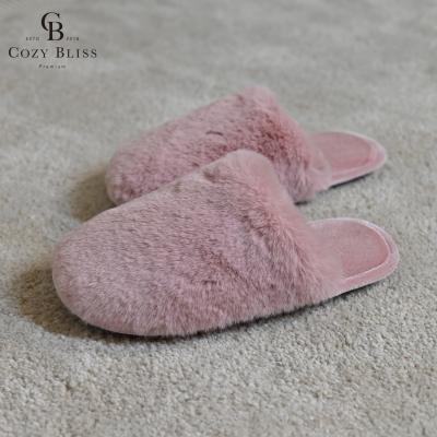 China CUSHIONING Comfortable Wholesale Faux Fur Rabbit Slipper Bliss Super Soft Indoor Home Slippers For Women for sale