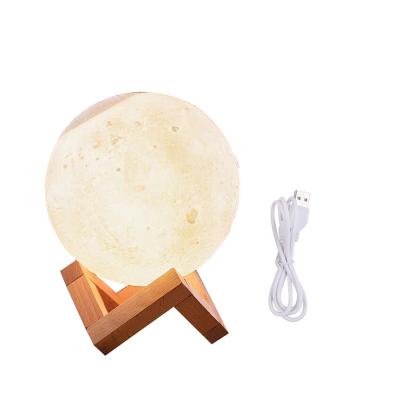 China Modern Decorative 8 cm Color Baby Night Lamp Children's Moon 3d Bedroom Led Light for sale