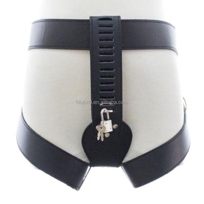 China Lockable Adjustable Leather Chastity Belt for Women with Thigh Cuffs for sale