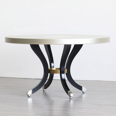 China (Other) September Promotion Super Adjustable Italian Dining Table Set Modern Round Gold Black Marble Dining Table Dining Table for sale