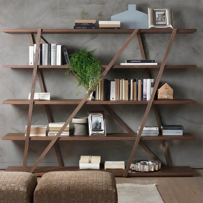 China (Other)Adjustable Modern Wooden Book Rack Display Stand Black Shelves Single 4 Tier Shelves Wooden Bookshelf Bookcase for sale