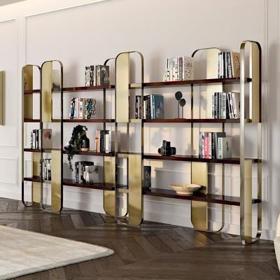 China September Promotion Super Adjustable Metal Shelf Modern Luxury Gold Stainless Steel Shelves (Others) Large for sale