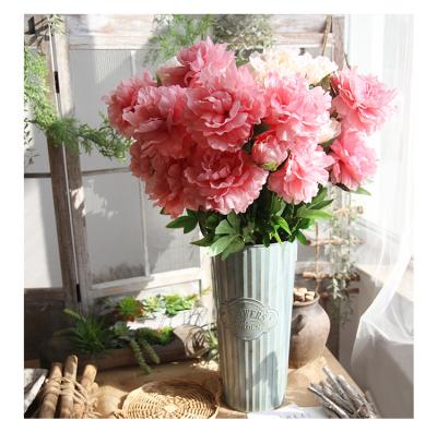 China decorative flowers & Braid Hot Sale SZ0434 Peony Flowers Silk Champagne Artificial Flowers Peony Peonies For Wedding Reception Flowers DIY Parties Decor for sale