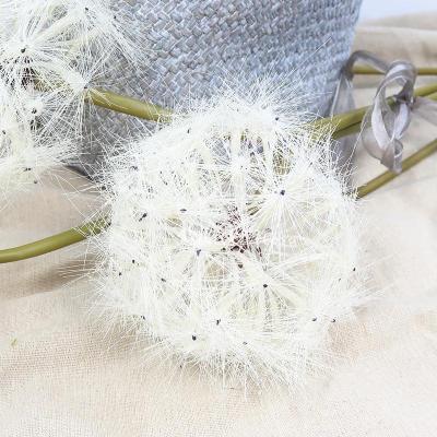 China Wedding/White Plastic Stem Dandelion Artificial Flower Home Decoration/Birthday Gift High Quality Simple Fake Flower Arrangement C2133 For Garden Decoration for sale