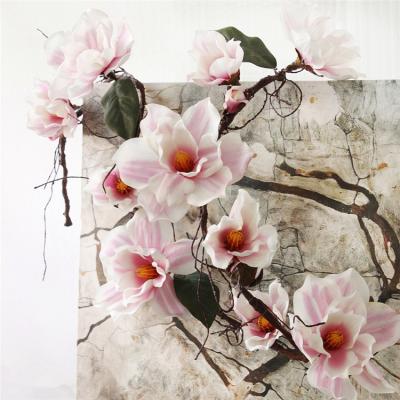 China Front Door 20 Silk Artificial Magnolia Flower Magnolia Garland Home Interior Decoration Celebration T0483 Artificial Leaf Wreath for sale