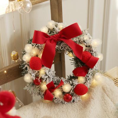 China Handmade Christamas Accessories Christmas Door Wreath Decor Garlands SZ04293 25CM Garland Flower Decoration Christmas Tree for Front Door for sale