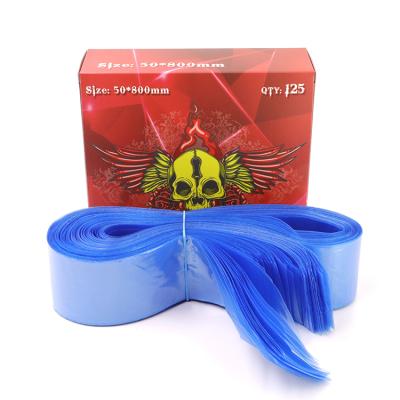 China OEM Tattoo Accessories Blue Plastic Disposable Tattoo Clip Rope Bags Tattoo Clip Rope Sleeve 50*800mm for sale