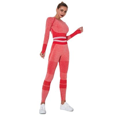 China Tiktok Gym Clothing Fitness Two Piece Breathable High Waist Leggings Sports Active Wear Yoga Sets for sale