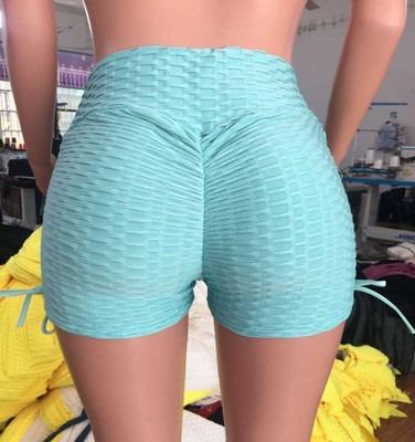 China Breathable Fitness Yoga Push Up Shorts Tall Waist Compression Shorts With Hot Pants Pocket Gym Texture for sale