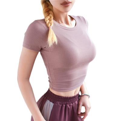 China Latest Arrival Top Quality Women Breathable Boating Set Shaping Sports Tight Top Jogging Top for sale