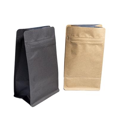 China Barrier customized coffee stand up aluminum foil bag with zipper top kraft paper bag composited hot food packaging bags for sale