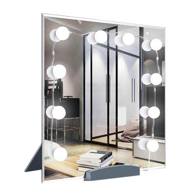 China New Design Industrial Bulbs DIY Vanity Mirror Lights USB Charging Hollywood Style 3 Mode Dressing Makeup Mirror Lamp for sale