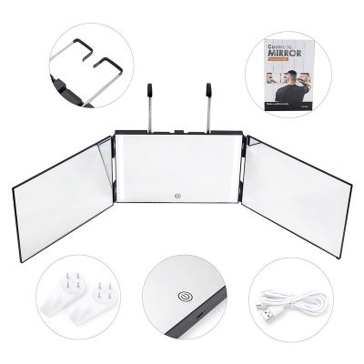 China Hot Lighted Amazon Product, Triple Wall Mirror With Light, Barber Mirror for sale