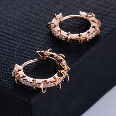 China Environmental Friendly Tasty Real 14k Gold Plated 925 Silver Moda Aretes Silver Earrings With Circle for sale