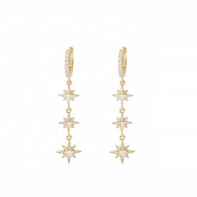 China Non Tarnish Wholesale 2020 And Gifts Circle Earring 925 Sterling Sliver Zircon Earrings Plated New 18K Gold Women And Girls Fashion Party for sale