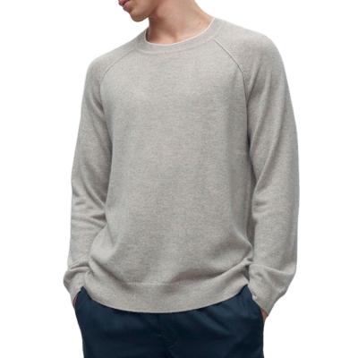 China Anti-Wrinkle Customized Design Cotton Gray Long Sleeve Pullover Solid Color Round Neck Sweatshirt For Men for sale